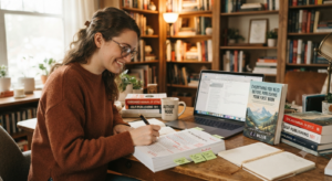 First-time author book publishing checklist showing steps from manuscript to published book